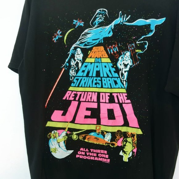 Vintage Large Star Wars Trilogy Triple Feature All 3 On The Same Program Black Y - Picture 3 of 7